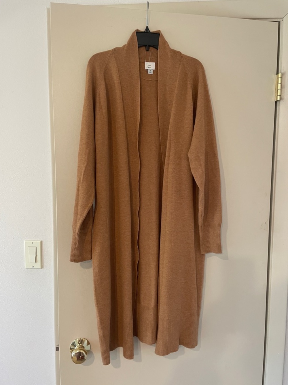 a new day Camel Brown Open-Front Longline Cardigan